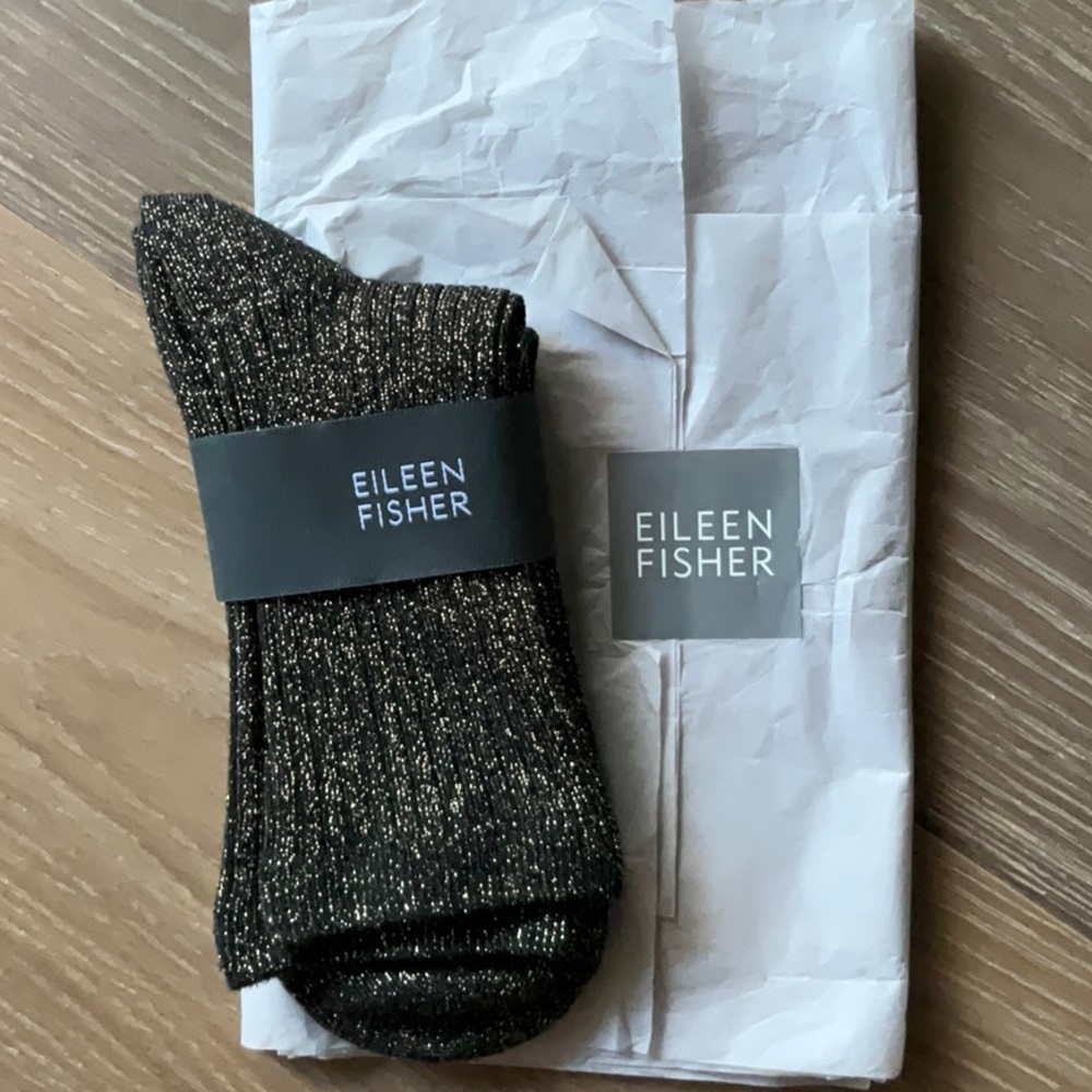 Eileen Fisher Black and Gold Socks